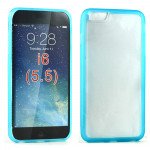 Wholesale iPhone 6 Plus 5.5 inch Gummy Hybrid Case (Blue Clear)